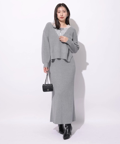 Mystrada（マイストラーダ）の「Vネックレースプルオーバー（ニット