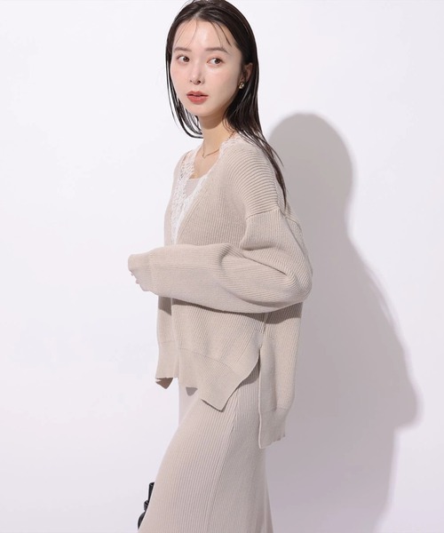 Vネックレースプルオーバー（ニット/セーター）｜Mystrada（マイ