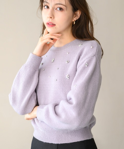 セール】□2024秋冬新作□フラッフィービジューニット/MM448304