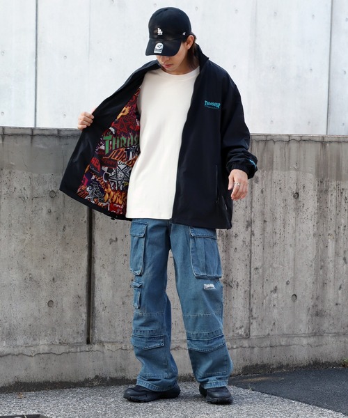 セール】【THRASHER/スラッシャー】総柄 裏付き ナイロンジャケット