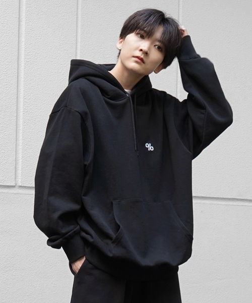 96thes】韓国ストリート ビッグシルエット ワンポイントロゴ刺繍