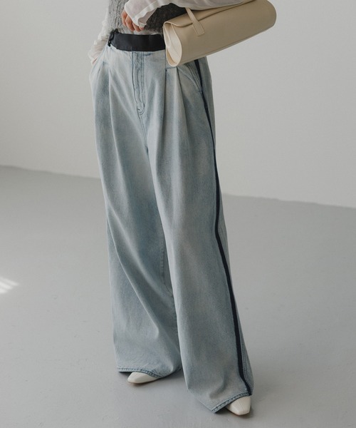 ADAM ET ROPÉ ドレスデニムパンツ サックス 38 サステナブル】ドレス