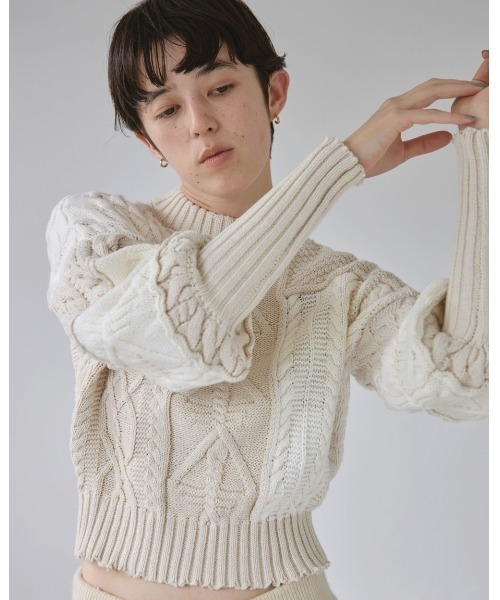 TODAYFUL（トゥデイフル）の「パッチワークパフニット（ニット