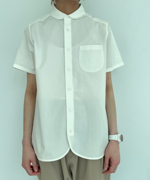 ラウンドカラー半袖シャツ（シャツ/ブラウス）｜FRAPBOIS（フラボア