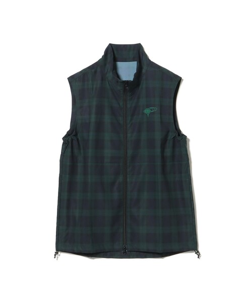 BEAMS GOLF チェック柄 ナイロンベスト BEAMS GOLF チェック柄