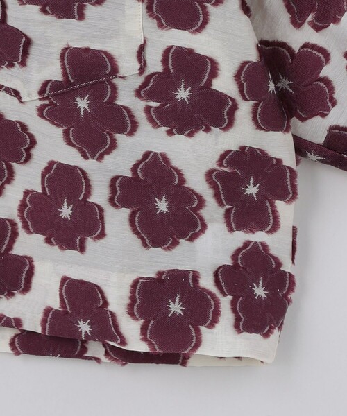 6(ROKU)＞フラワー ジャカード ショートスリーブシャツ