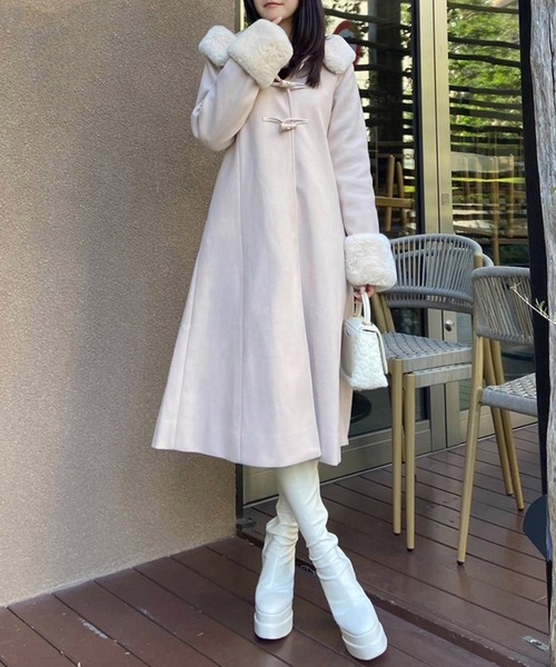 セール】ファー付ロングダッフルコート（ダッフルコート）｜ROYAL