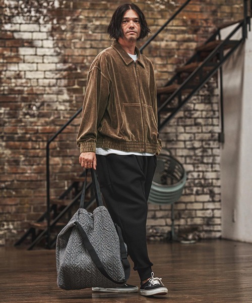 mj11007- エイジング加工ベロアスイングトップブルゾン（ブルゾン