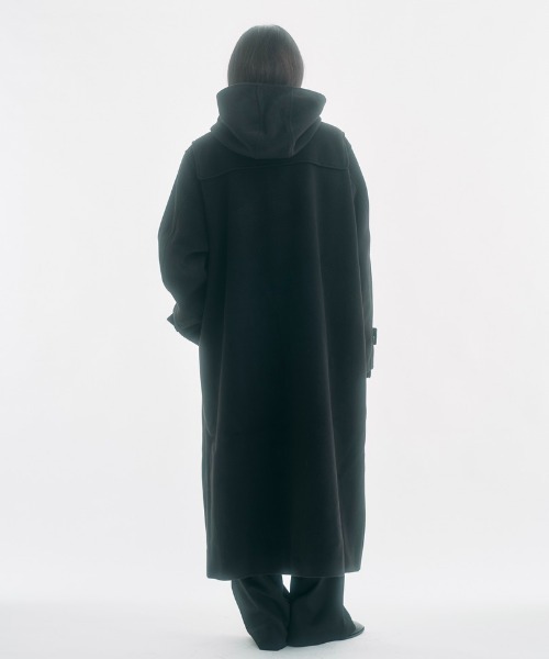 セール】high-neck hooded long duffle coat / ハイフードロング