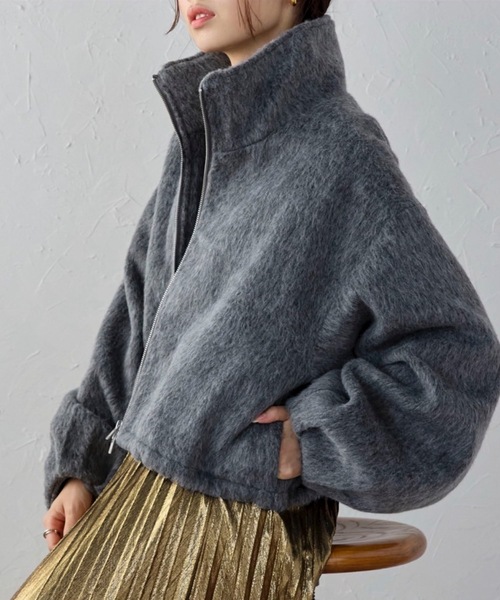 セール】シャギーダブルZIPショートブルゾン（ブルゾン）｜ap retro