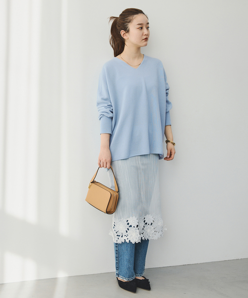 追加2》Fineニュージーウール ニュアンス Vプルオーバー（ニット