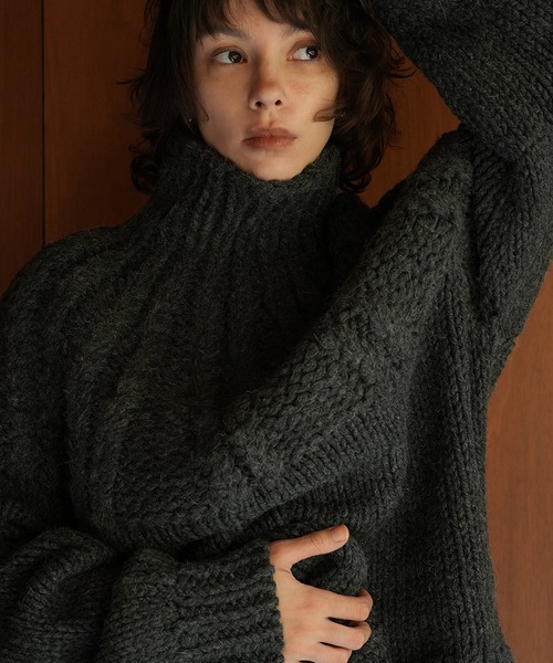 CLANE/クラネ】CHUNKY CABLE HAND KNIT TOPS/チャンキーケーブルハンド