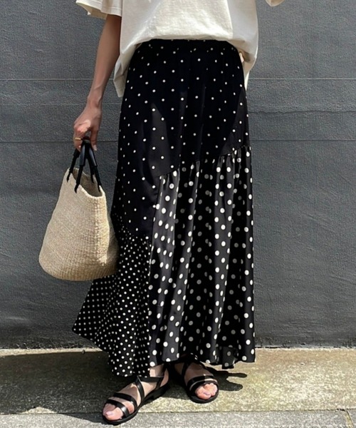 BEARDSLEY（ビアズリー）の「ドットパッチワークロングスカート