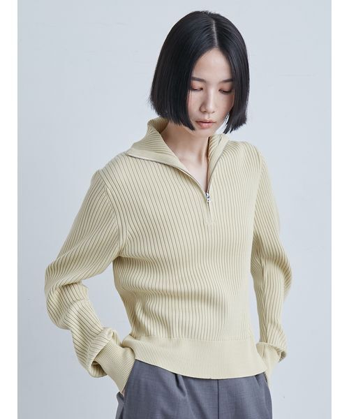 セール】ウェーブスリーブハーフジップニット（ニット/セーター