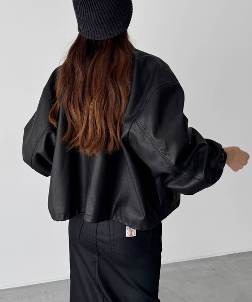 CANAL JEAN（キャナルジーン）の「diggity スタンドカラー合皮ブルゾン