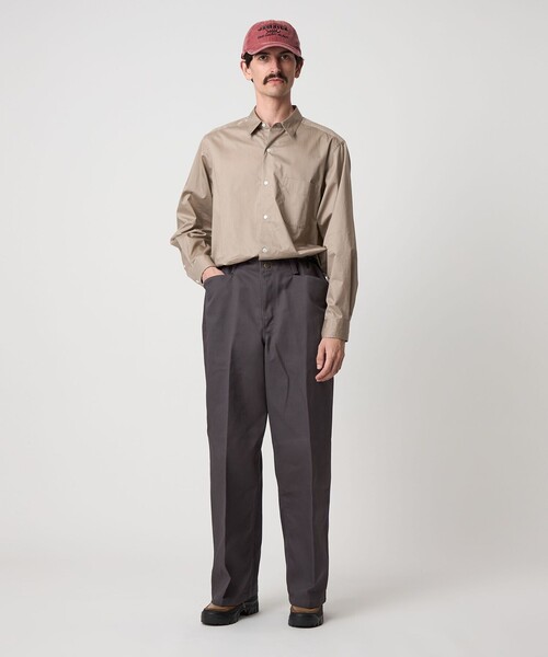 Steven Alan＞ 80 コンパクトヤーン ツイル レギュラーカラー シャツ