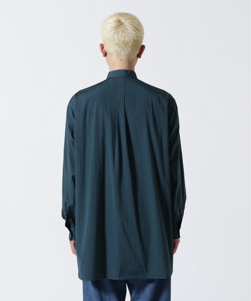 YOKE（ヨーク）の「YOKE/ヨーク/Garment Dye Stripe Band Collar Shirt