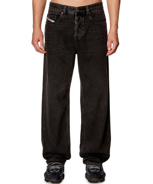 メンズ ブラックデニム ルーズ ストレート 2001 D-MACRO（デニムパンツ