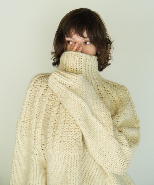 セール】CHUNKY CABLE HAND KNIT TOPS（ニット/セーター）｜CLANE