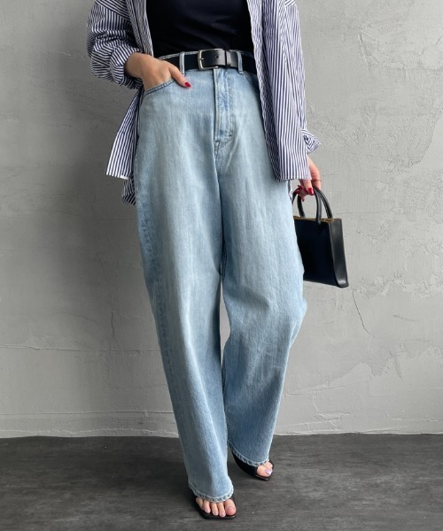 セール】[YANUK/ヤヌーク] JOAN ハイウエストワイドデニム（デニム