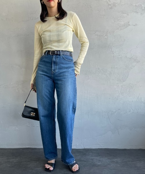 セール】[YANUK/ヤヌーク] LEA ハイウエストボーイズストレートデニム