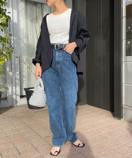 セール】[YANUK/ヤヌーク] LEA ハイウエストボーイズストレートデニム