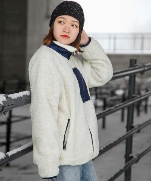 セール】【KANGOL】 ワンポイント ロゴ 刺繍 シープ ボアジャケット