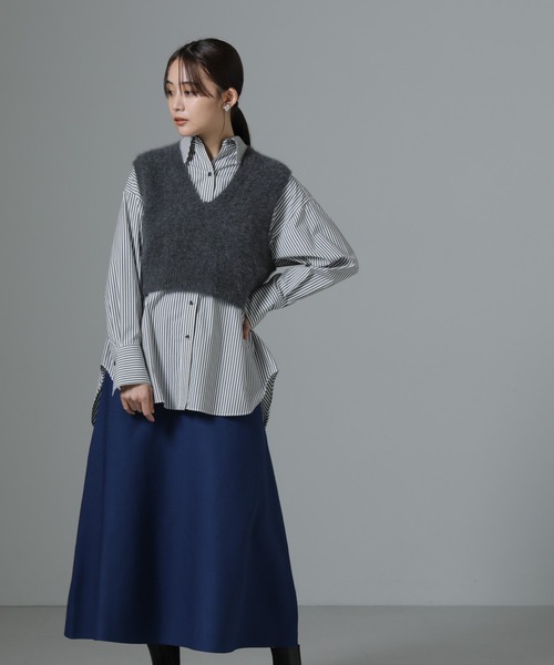 セール】総針ニットフレアスカート(セットアップ可)（スカート）｜NANO