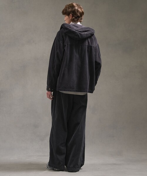 ガーメントダイコーデュロイフードブルゾン /防風性（ブルゾン