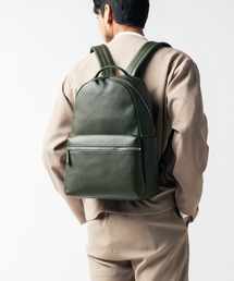 バックパック/リュック（グリーン・カーキ/緑色系・レザー・本革
