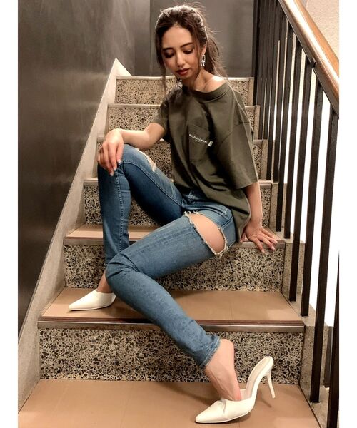 SIDE RIPPED スキニーデニムパンツ（デニムパンツ）｜GYDA（ジェイダ