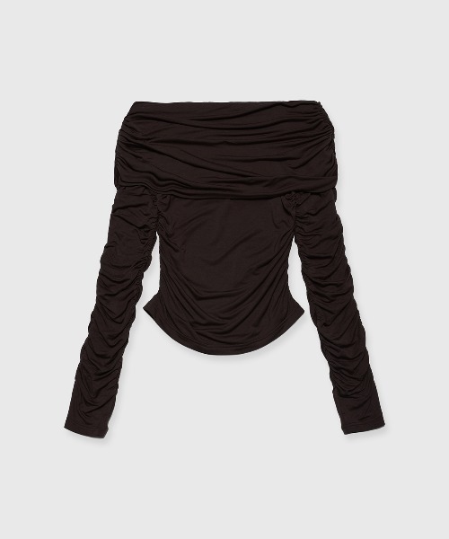 GATHER OFFSHOULDER LONG TOPS/ギャザーオフショルダーロングトップス