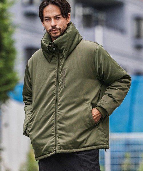 mj10943-ターンバックハイネックミリタリー中綿ジャケット（ミリタリー