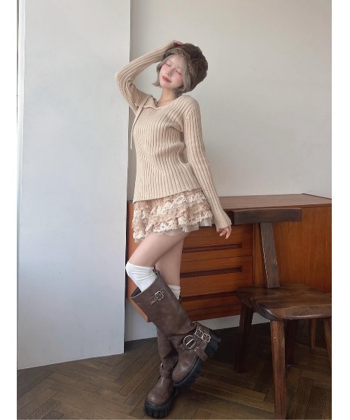 ランダムフリルニットセットアップ（セットアップ）｜Darich