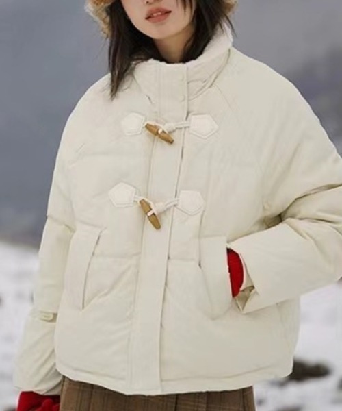 セール】トグルボタン ショート丈 スタンドカラー エコダウン