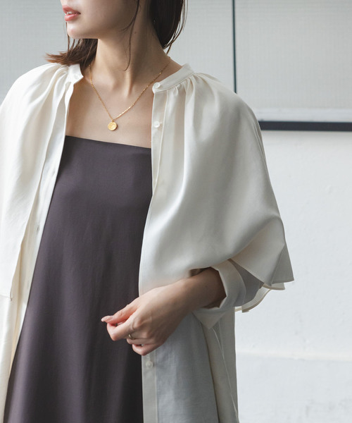 Noble（ノーブル）の「シルキークロスケープブラウス（シャツ/ブラウス