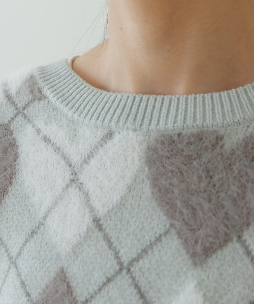 セール】ハートアーガイルニット（ニット/セーター）｜flower