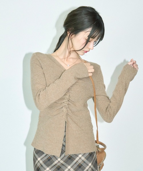 TITTY&CO.（ティティーアンドコー）の「フロントギャザーニット