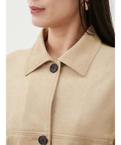 セール】ステンカラーリサイクスウェードライクブルゾン（ブルゾン