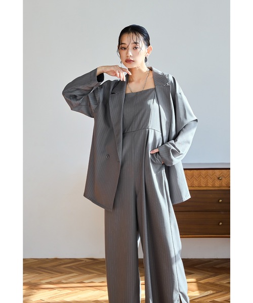 niana（ニアナ）の「プラクティカルセットアップ 2点セット ストライプ