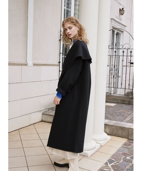 COEL（コエル）の「ストール付きリバーコート（ノーカラーコート