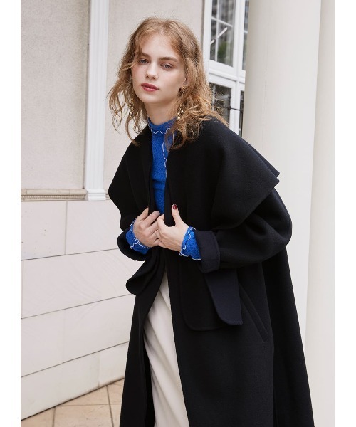 COEL（コエル）の「ストール付きリバーコート（ノーカラーコート