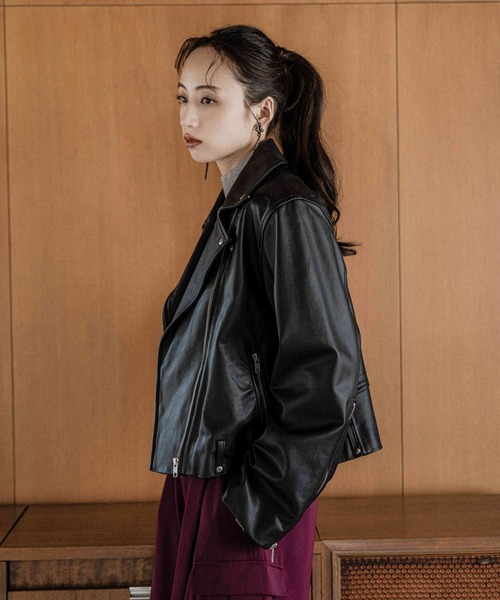 セール】レザーWライダース(HARE)（ライダースジャケット）｜HARE