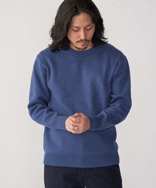 セール】SHIPS:〈手洗い可能〉コットン カシミヤ 単色 クルーネック