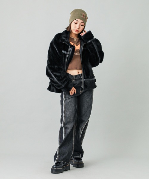 X-girl（エックスガール）の「B3 FAUX FUR JACKET（ブルゾン）」 - WEAR