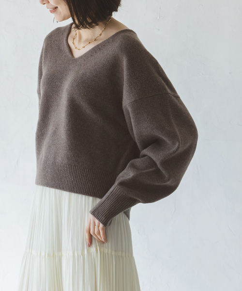 Noble（ノーブル）の「《追加》カシミヤウールショートVプルオーバー