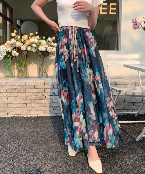 emi+（エミプラス）の「花柄シフォンフレアスカート（スカート）」 - WEAR