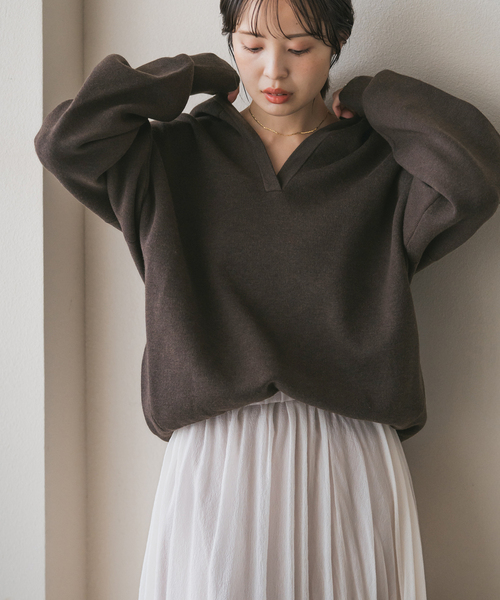 セール】《追加》接結タック編みフードプルオーバー2（ニット/セーター