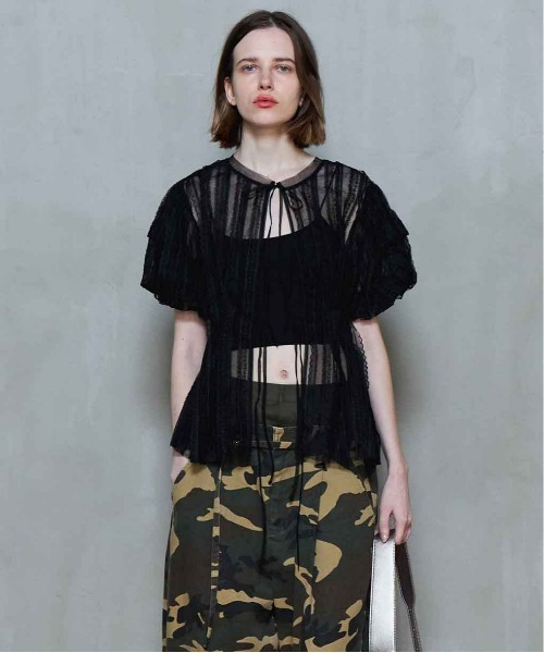 Lace Peplum 2way Tops/レースペプラム2WAYトップス（シャツ/ブラウス