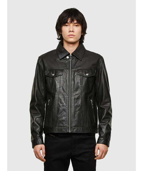 DIESEL（ディーゼル）の「メンズ ジャケット レザージャケット シワ